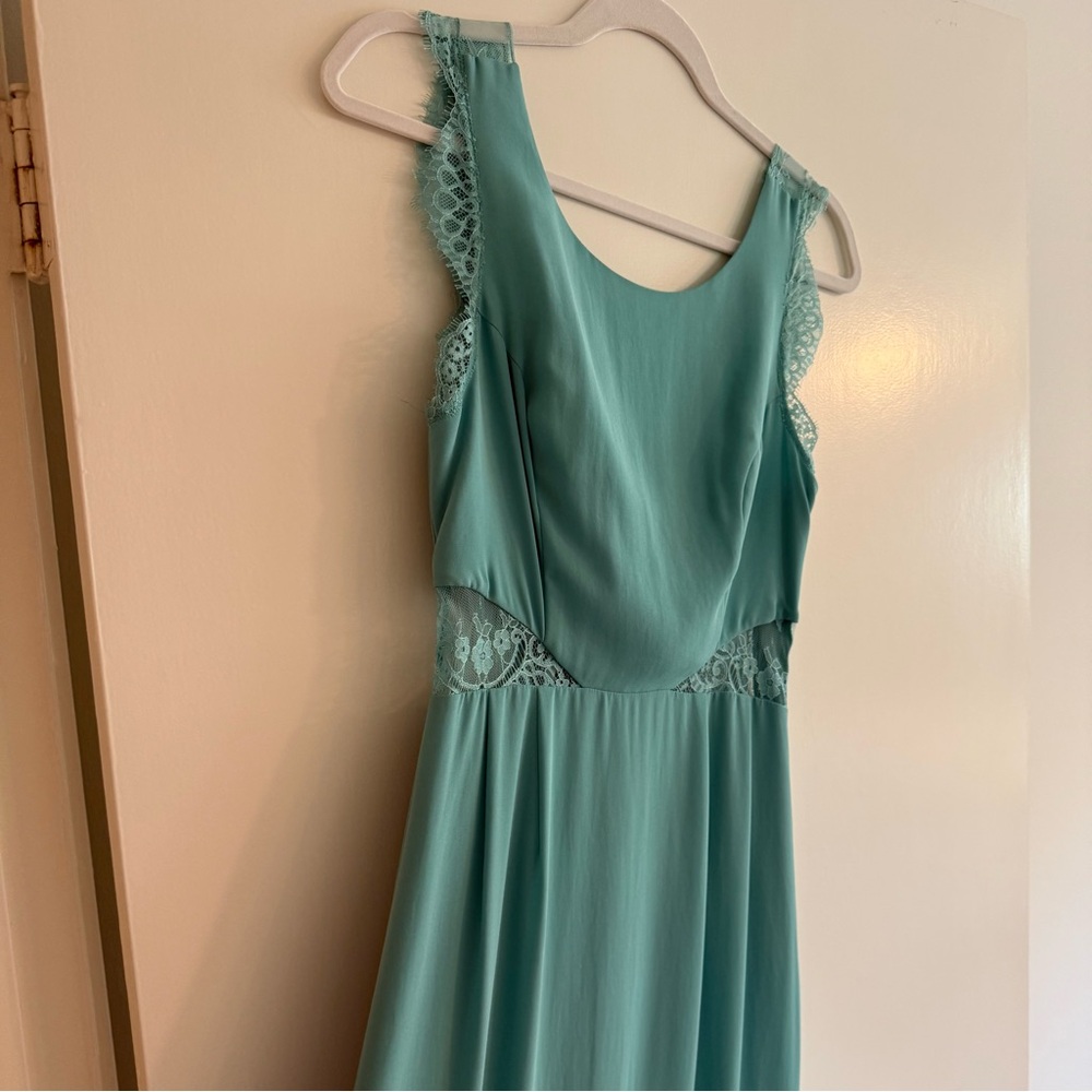Bcbgmaxazria Karey Aqua Gown With Lace Details View 5